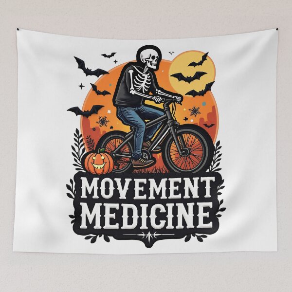 Item preview, Movement is Medicine Skeleton Halloween Bike Rider Design designed and sold by ArtDesignTp.
