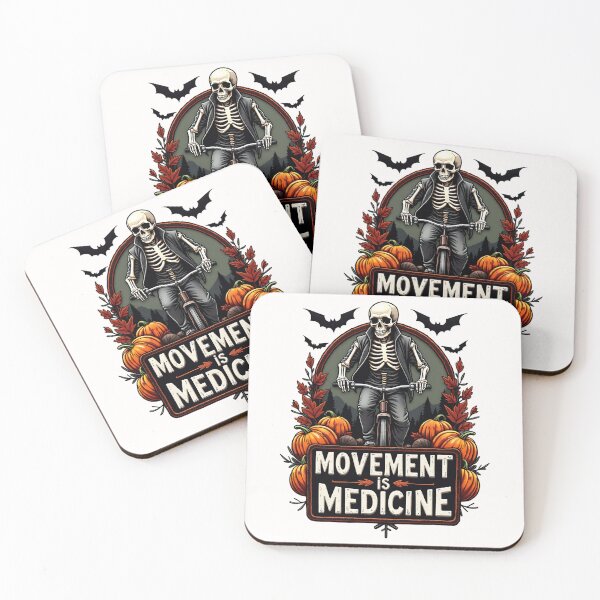 Item preview, Movement is Medicine Skeleton Bike Rider Halloween Design designed and sold by ArtDesignTp.