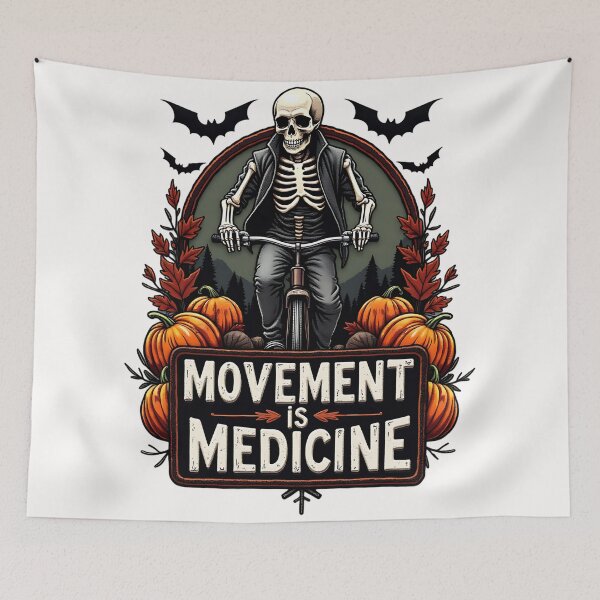 Item preview, Movement is Medicine Skeleton Bike Rider Halloween Design designed and sold by ArtDesignTp.