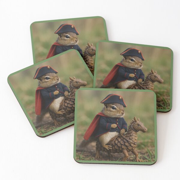 Aperçu de l'œuvre Chipmunk Napoléon sur un cheval en pomme de pin créée et vendue par Tridentulus.