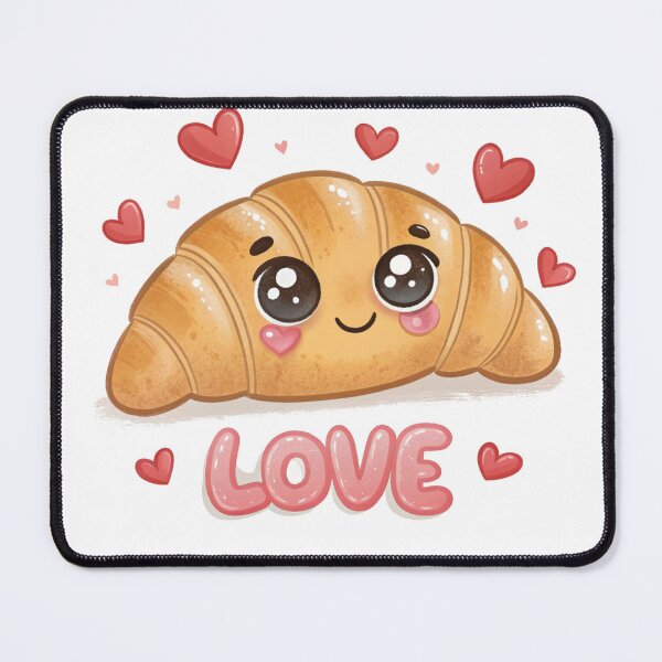 Item preview, Cute Kawaii Croissant with Love and Hearts – Romantic Gift Design designed and sold by VivoStudio.
