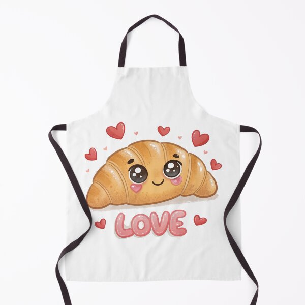 Item preview, Cute Kawaii Croissant with Love and Hearts – Romantic Gift Design designed and sold by VivoStudio.