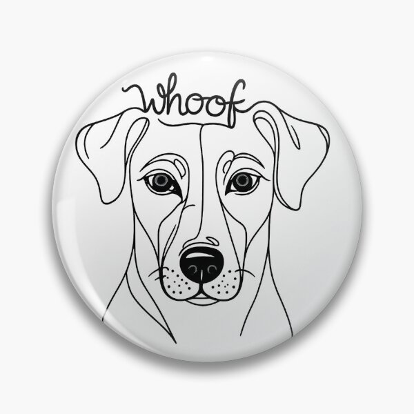Item preview, Whoof Dog Line Art – Minimalist Black & White Pet Illustration designed and sold by Pet Lovers Market.