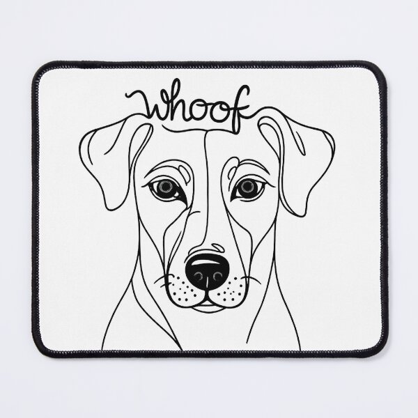Item preview, Whoof Dog Line Art – Minimalist Black & White Pet Illustration designed and sold by Pet Lovers Market.