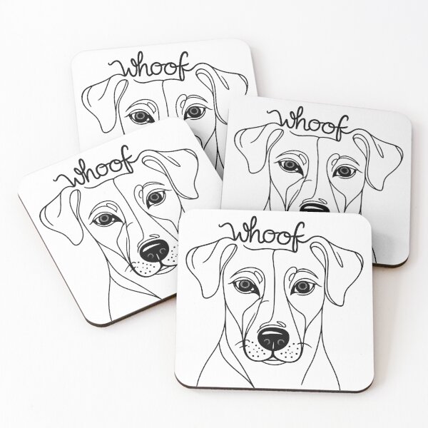 Item preview, Whoof Dog Line Art – Minimalist Black & White Pet Illustration designed and sold by Pet Lovers Market.