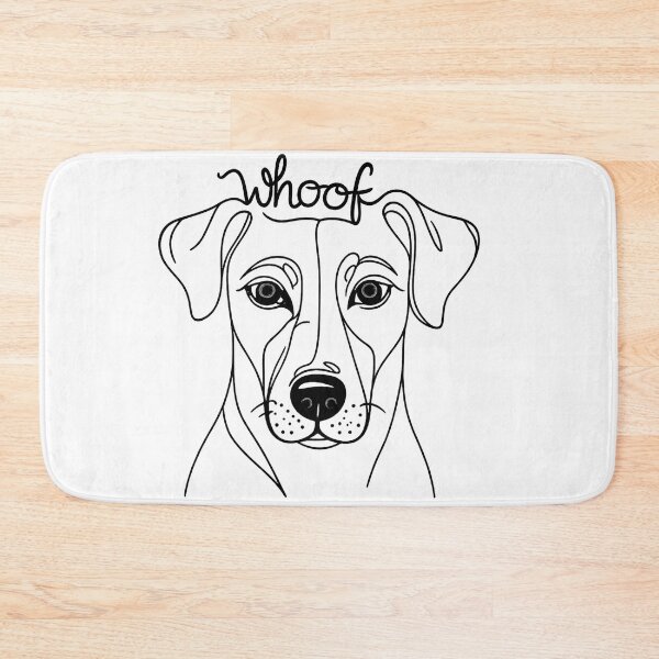 Item preview, Whoof Dog Line Art – Minimalist Black & White Pet Illustration designed and sold by Pet Lovers Market.