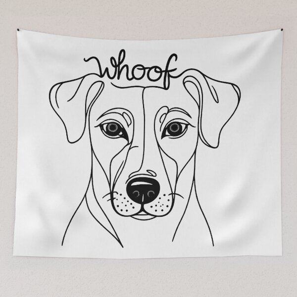 Item preview, Whoof Dog Line Art – Minimalist Black & White Pet Illustration designed and sold by Pet Lovers Market.