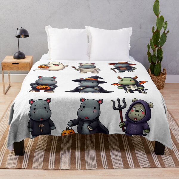 Item preview, Cute Halloween Hippo Costumes Ghost Witch Vampire Devil Design designed and sold by ArtDesignTp.