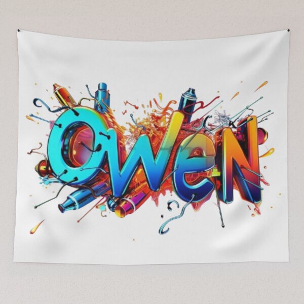 Item preview, Owen Graffiti Style Name Art – Urban Street Design designed and sold by AlexLineArt.