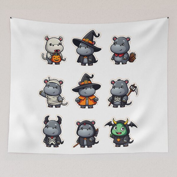 Item preview, Cute Hippo Halloween Costume Spooky Funny Animal Art designed and sold by ArtDesignTp.