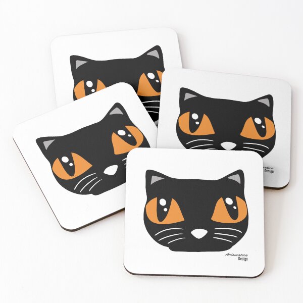 Item preview, Bold Black Cat with Striking Amber Eyes designed and sold by Arismatica Design.