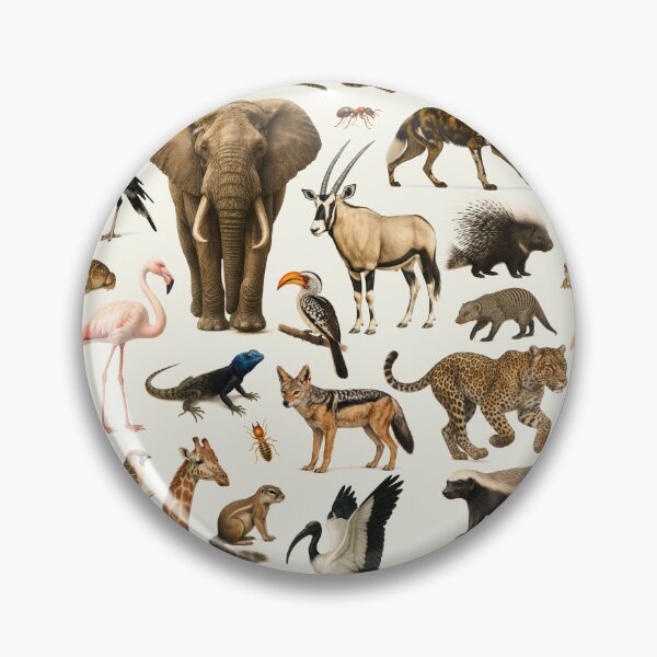 Item preview, Animals of the Kalahari Desert Retro Wildlife Illustration designed and sold by kakarikihill.