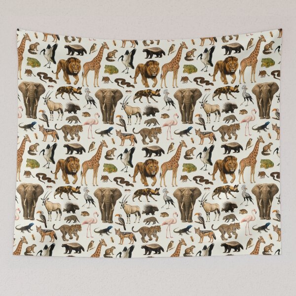Item preview, Animals of the Kalahari Desert Retro Wildlife Illustration designed and sold by kakarikihill.