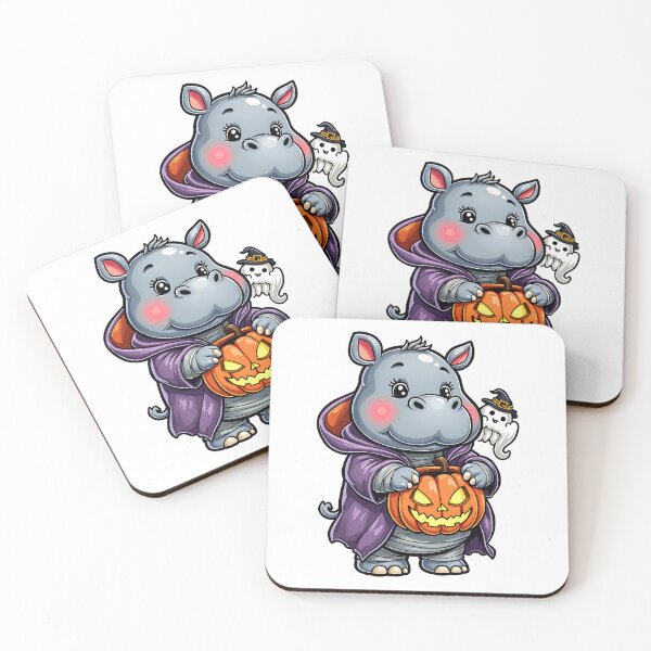 Item preview, Cute Hippo Halloween Pumpkin Funny Spooky Animal Art designed and sold by ArtDesignTp.