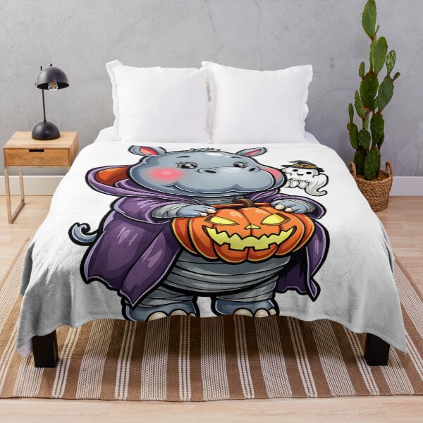 Item preview, Cute Hippo Halloween Pumpkin Funny Spooky Animal Art designed and sold by ArtDesignTp.