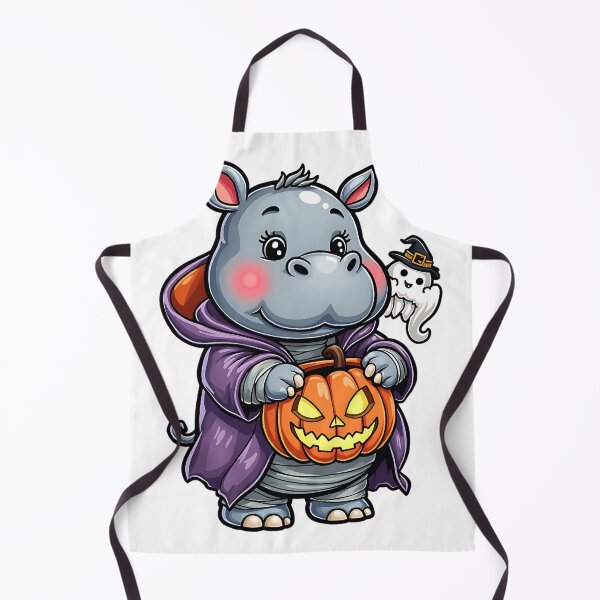 Item preview, Cute Hippo Halloween Pumpkin Funny Spooky Animal Art designed and sold by ArtDesignTp.