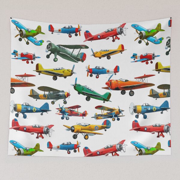 Item preview, Colorful Vintage Airplanes Pattern – Aviation Enthusiast designed and sold by PAPIRO SIGLO XXI.