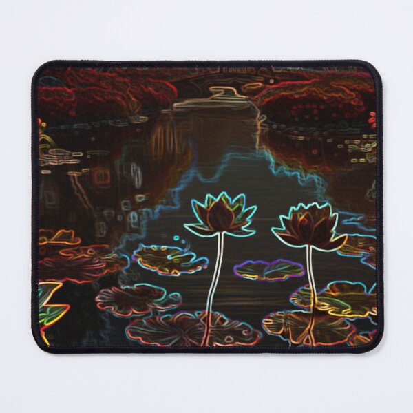 Item preview, Paisaje fluorecente con rio y flor de loto designed and sold by ART-WORLD-VIMO.
