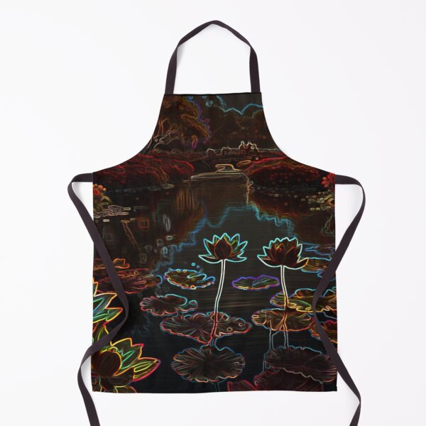 Item preview, Paisaje fluorecente con rio y flor de loto designed and sold by ART-WORLD-VIMO.
