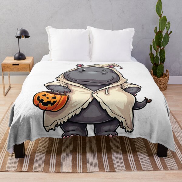 Item preview, Cute Hippo Halloween Ghost Costume Funny Spooky Art designed and sold by ArtDesignTp.