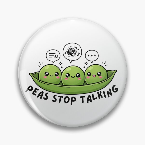 Aperçu de l'œuvre Les pois arrêtent de parler, jeu de mots amusant et mignon créée et vendue par SimplyJasper.