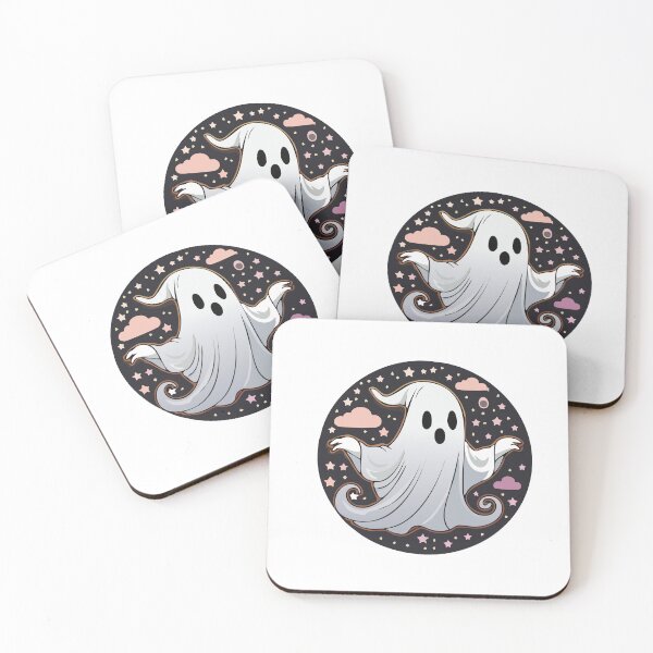 Item preview, Ghostie on Black Circle with Clouds designed and sold by jazzydevil.