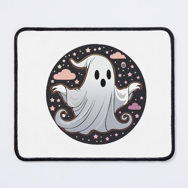 Item preview, Ghostie on Black Circle with Clouds designed and sold by jazzydevil.