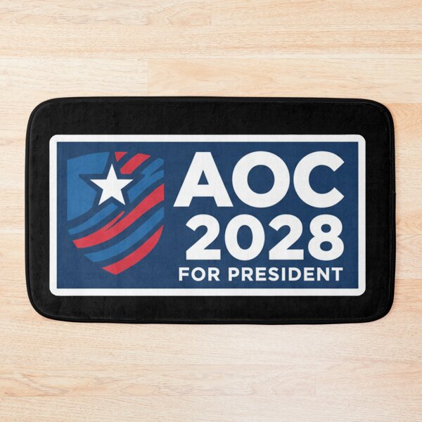 Item preview, "AOC 2028 For President" Shield Emblem Bumper Sticker designed and sold by Owcomm.