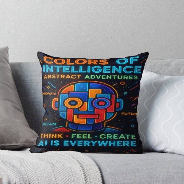 Item preview, Colors of Intelligence – Neon Abstract AI Robot designed and sold by alizo74.