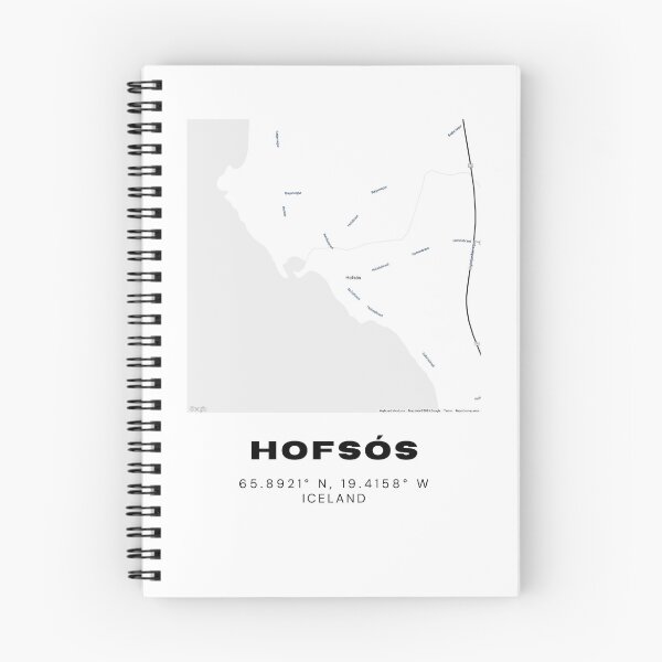 Item preview, Hofsós Iceland Map Print | Minimalist Black and White Coastal Design designed and sold by RM-Journey.