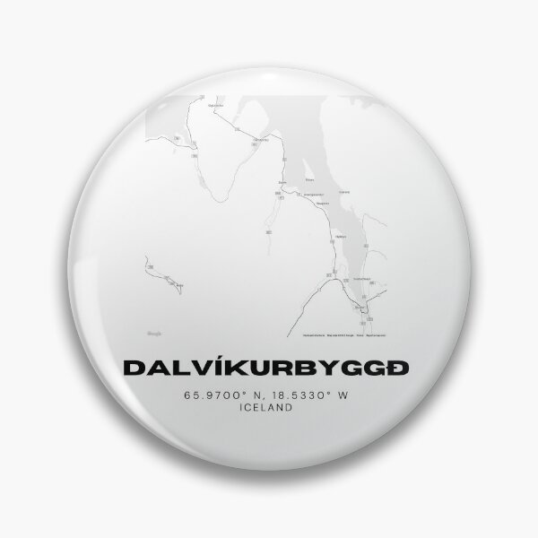Item preview, Dalvíkurbyggð Iceland Map Art | Minimalist Black & White Travel Print designed and sold by RM-Journey.