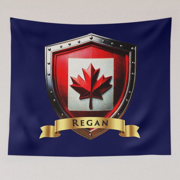 Item preview, Regan Family Canada Shield Maple Leaf Heraldry Crest designed and sold by Highlandkings.