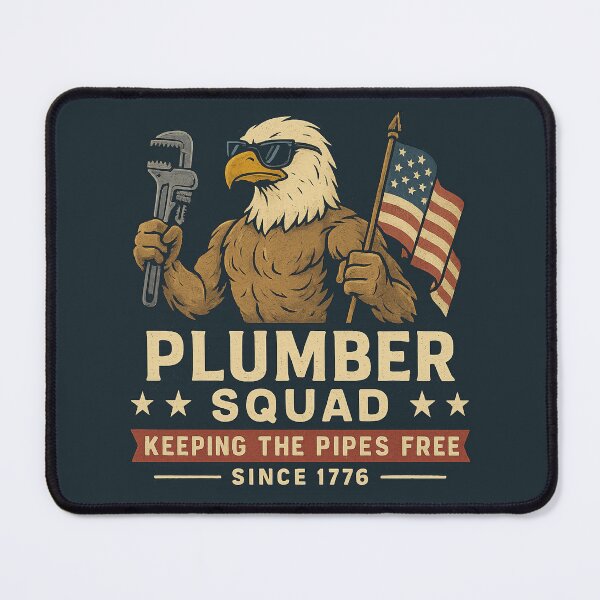 Item preview, American Plumber Squad Patriotic Eagle Retro Design designed and sold by Meandmyshop.