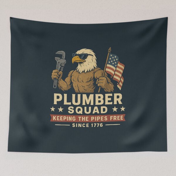 Item preview, American Plumber Squad Patriotic Eagle Retro Design designed and sold by Meandmyshop.