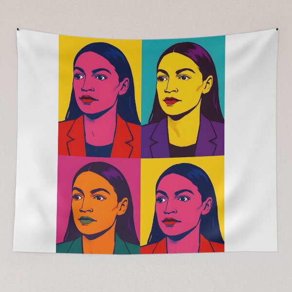 Item preview, "AOC" Dynamic Pop Art Quadtych Portrait designed and sold by Owcomm.