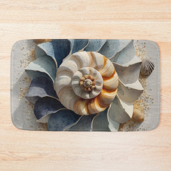 Item preview, Nautilus Shell Paper Art – Coastal Spiral Wall Print designed and sold by ArgentoArt.