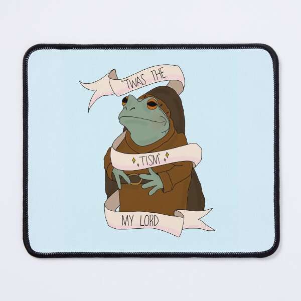 Item preview, ‘Twas The Tism’ My Lord Traditional Style Funny Frog Autism Meme designed and sold by Inappropriate Kitty Draws.
