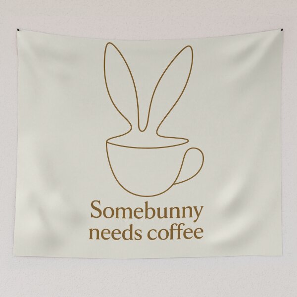 Item preview, Somebunny Needs Coffee – Funny Bunny Coffee Lover Minimalist T-Shirt designed and sold by AdelStore.