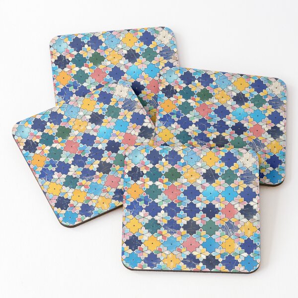 Item preview, Watercolor Blue and Teal Moroccan Floral Tile Pattern designed and sold by Quirknova.