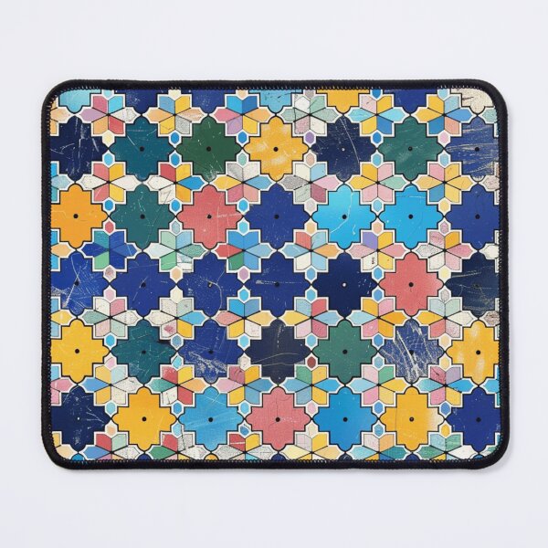 Item preview, Watercolor Blue and Teal Moroccan Floral Tile Pattern designed and sold by Quirknova.