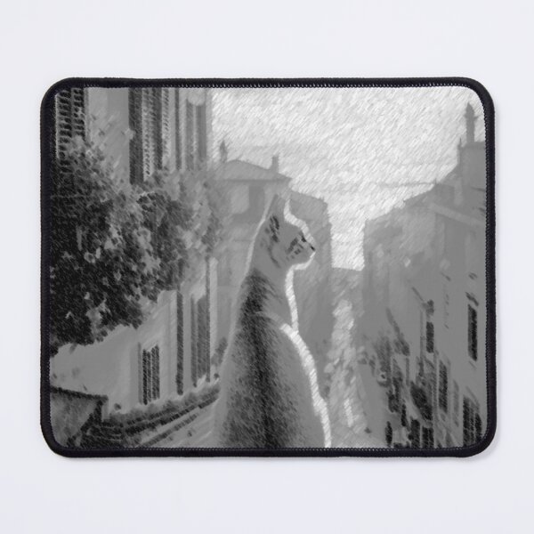 Item preview, Gato en Blanco y Negro contemplando atardecer designed and sold by ART-WORLD-VIMO.