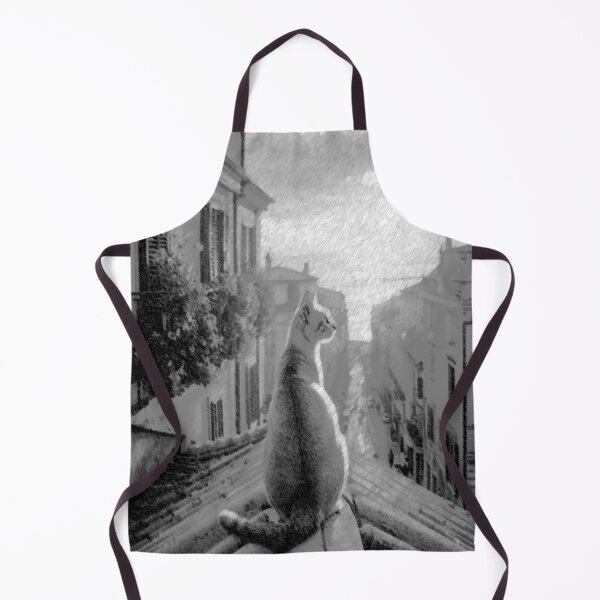 Item preview, Gato en Blanco y Negro contemplando atardecer designed and sold by ART-WORLD-VIMO.