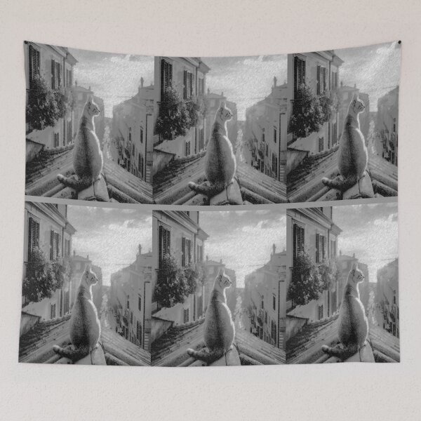 Item preview, Gato en Blanco y Negro contemplando atardecer designed and sold by ART-WORLD-VIMO.