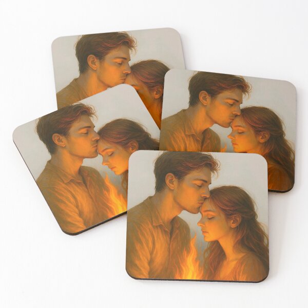 Item preview, Light of Love – Poetic illustration of a couple and a campfire. By COLORALMY designed and sold by Coloralmy.