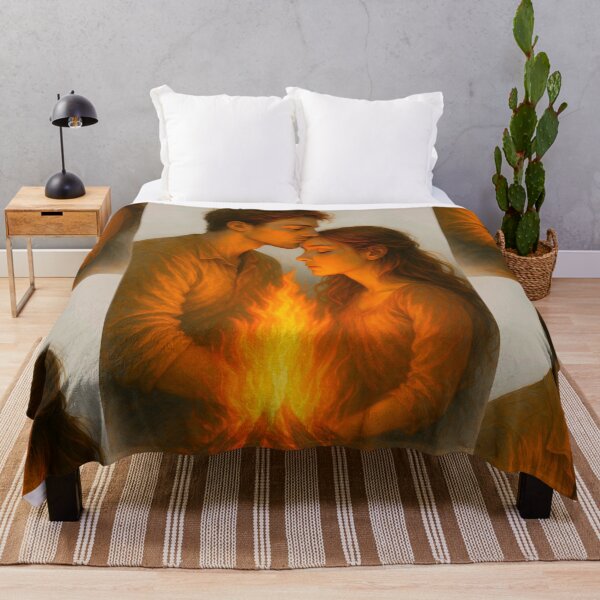 Item preview, Light of Love – Poetic illustration of a couple and a campfire. By COLORALMY designed and sold by Coloralmy.