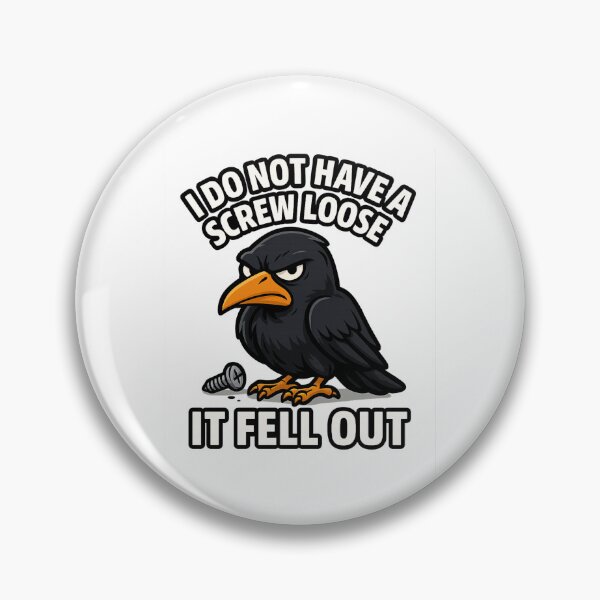 Item preview, Grumpy Cartoon Crow – Funny Screw Loose Sarcasm Design designed and sold by DailyDrivesct.