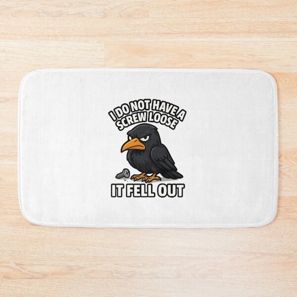 Item preview, Grumpy Cartoon Crow – Funny Screw Loose Sarcasm Design designed and sold by DailyDrivesct.