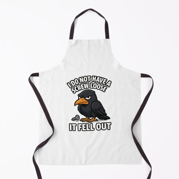 Item preview, Grumpy Cartoon Crow – Funny Screw Loose Sarcasm Design designed and sold by DailyDrivesct.