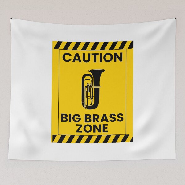 Item preview, Big Brass Zone Construction Marching Band Sign designed and sold by sorooart.