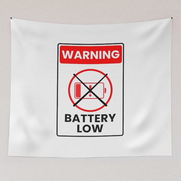 Item preview, Battery Low Drum Line Percussion Warning Parody Sign designed and sold by sorooart.